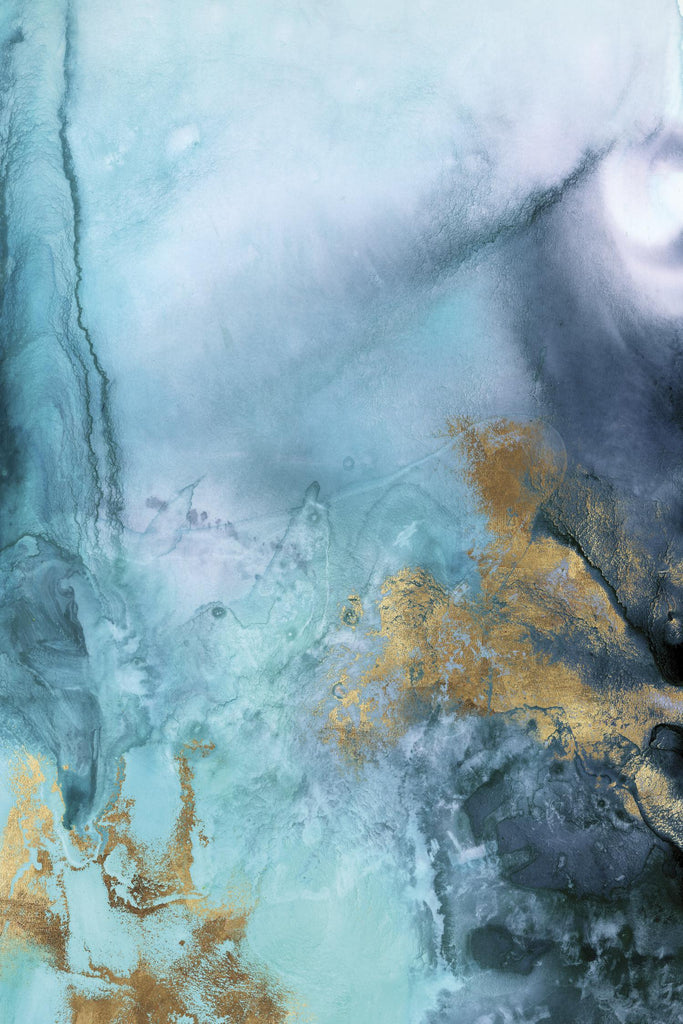 L'or sous la mer I par Eva Watts sur GIANT ART - abstrait bleu
