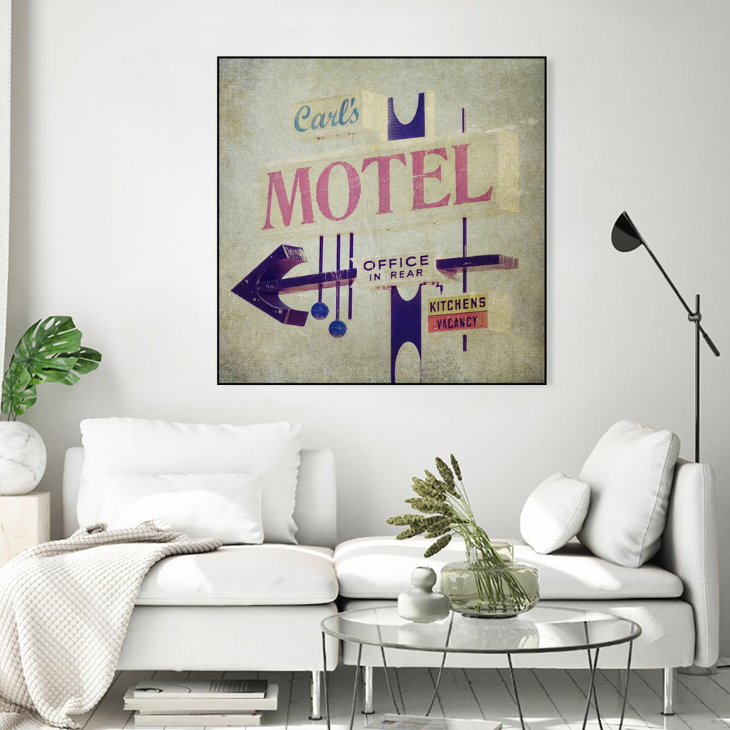 Enseigne Carls Motel par Honey Malek sur GIANT ART - violet contemporain