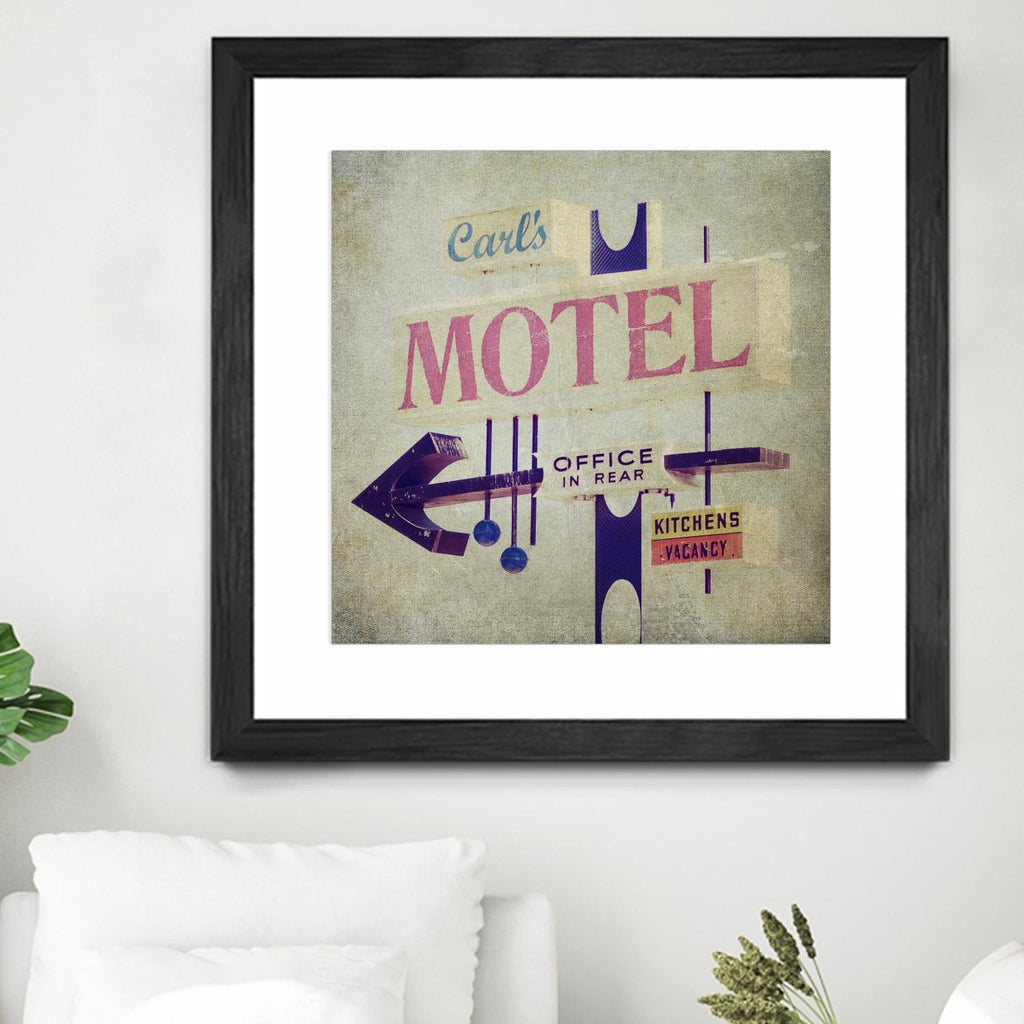 Carls Motel Sign by Honey Malek on GIANT ART - purple contemporary