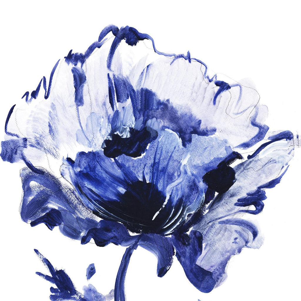 Fleur indigo I par Valeria Mravyan sur GIANT ART - floral blanc