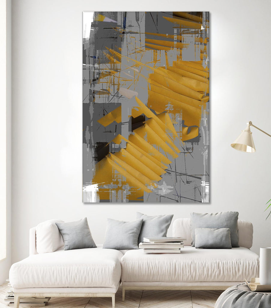 DINNER II par Norm Stelfox sur GIANT ART - abstrait jaune