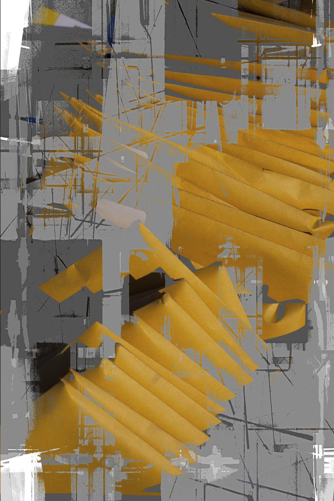 DINNER II par Norm Stelfox sur GIANT ART - abstrait jaune