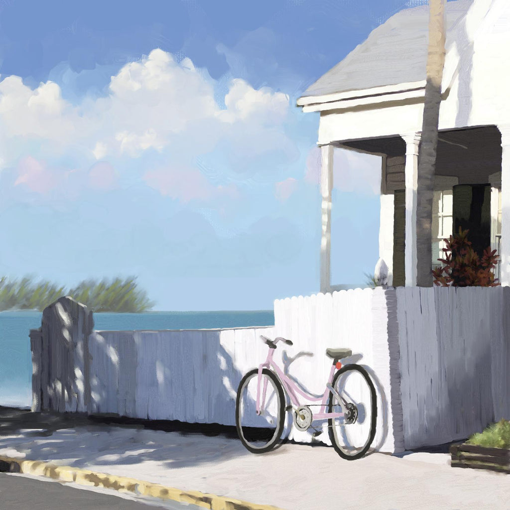 Key West Cabana II de Rick Novak sur GIANT ART - blanc tropical