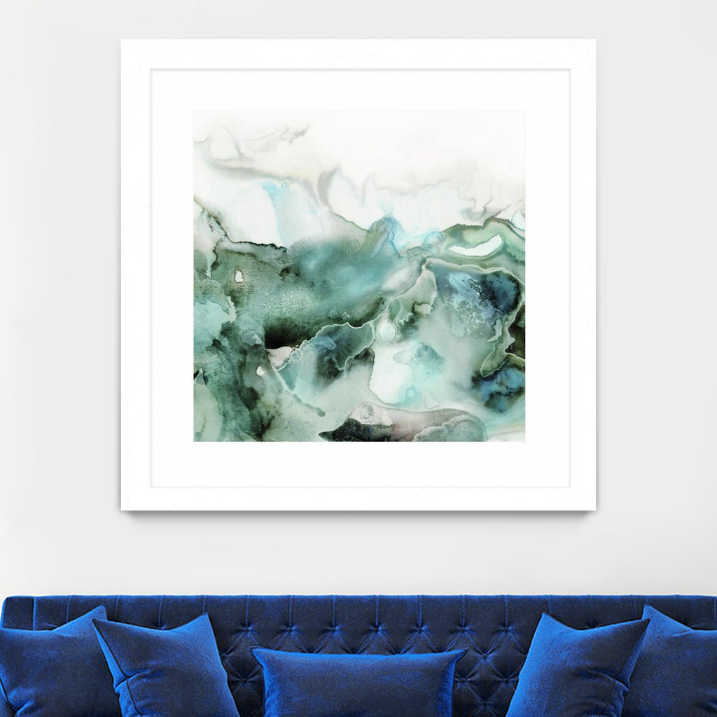 Mint Bubbles I par PI Studio sur GIANT ART - abstrait blanc