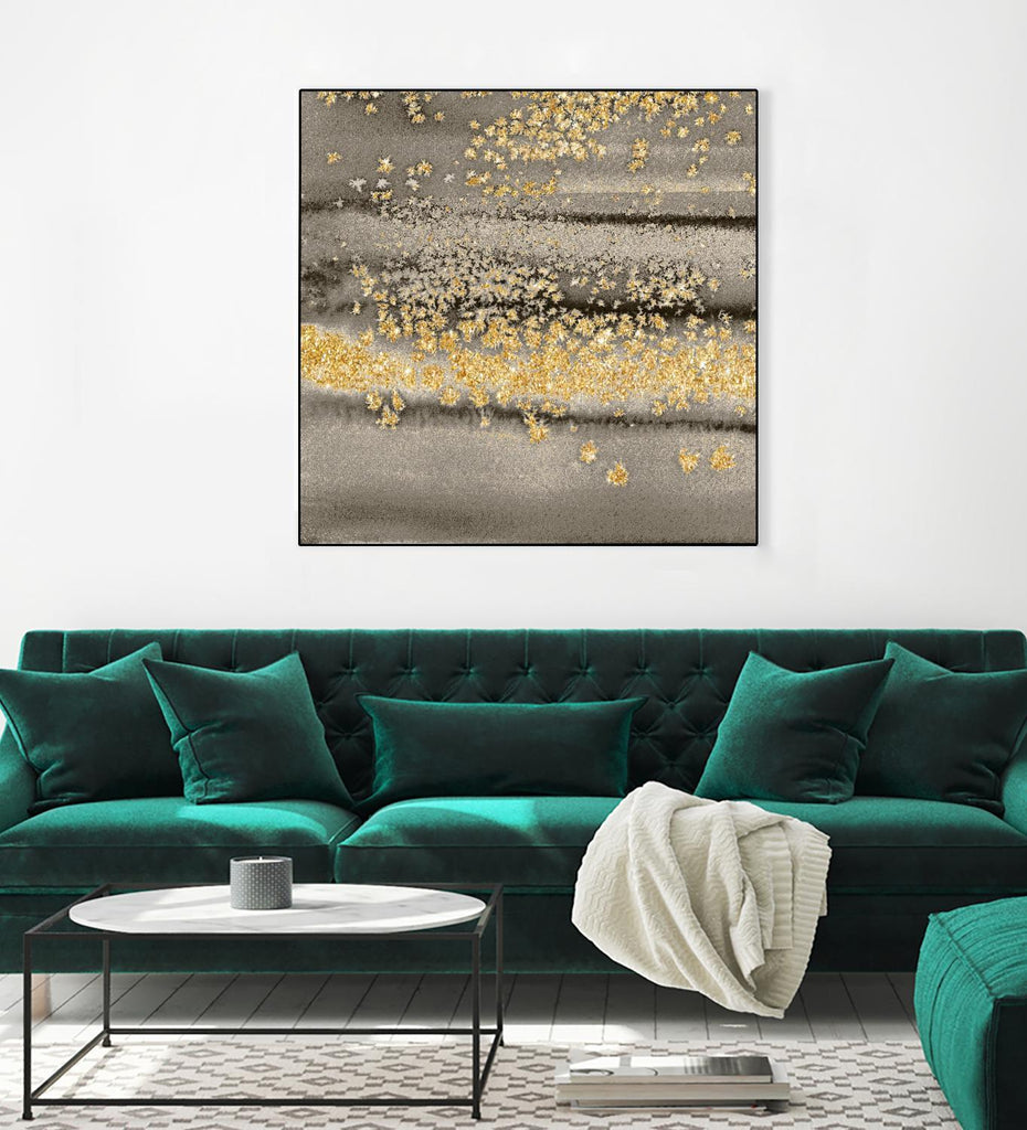 Gold Winds Square III de Lanie Loreth sur GIANT ART - abstrait 