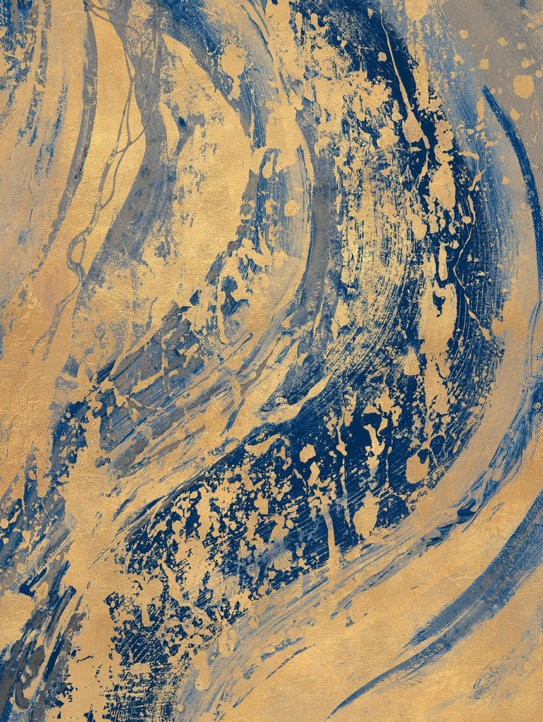 Vague bleue et or de Patricia Pinto sur GIANT ART - abstrait 