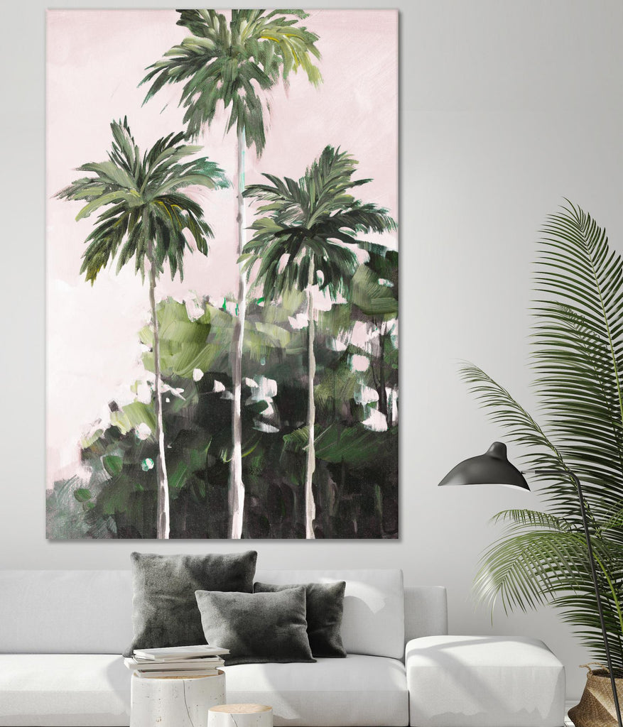 Palmiers sous un ciel rose par Jane Slivka sur GIANT ART - palmiers côtiers