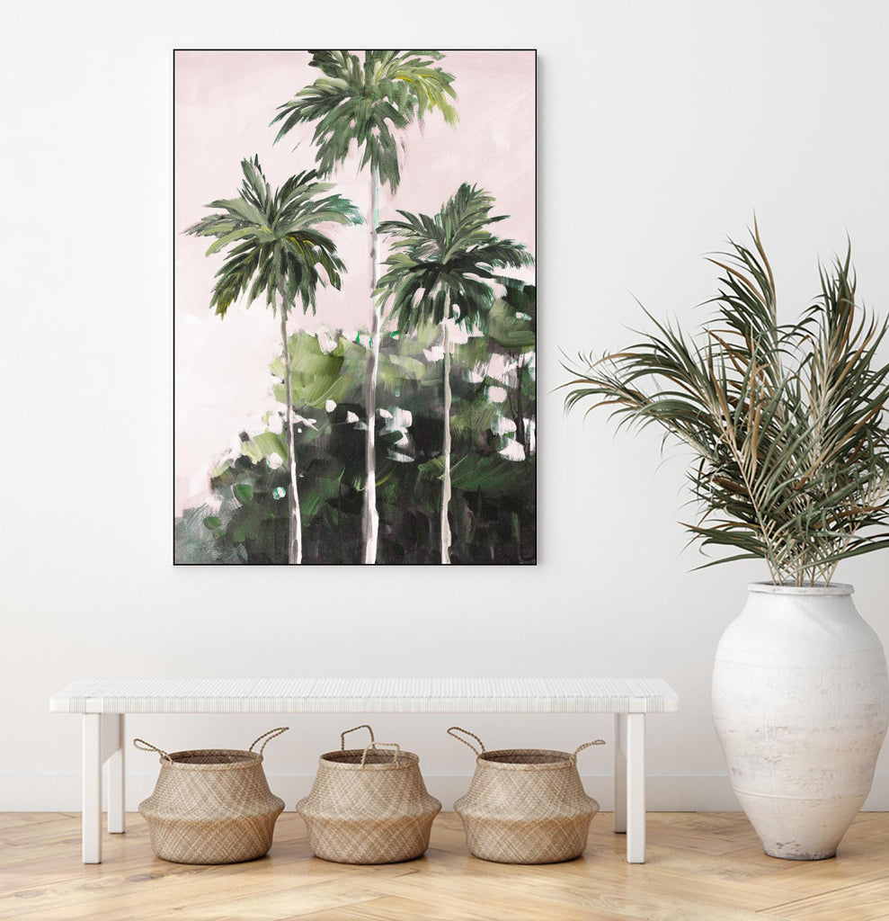Palmiers sous un ciel rose par Jane Slivka sur GIANT ART - palmiers côtiers