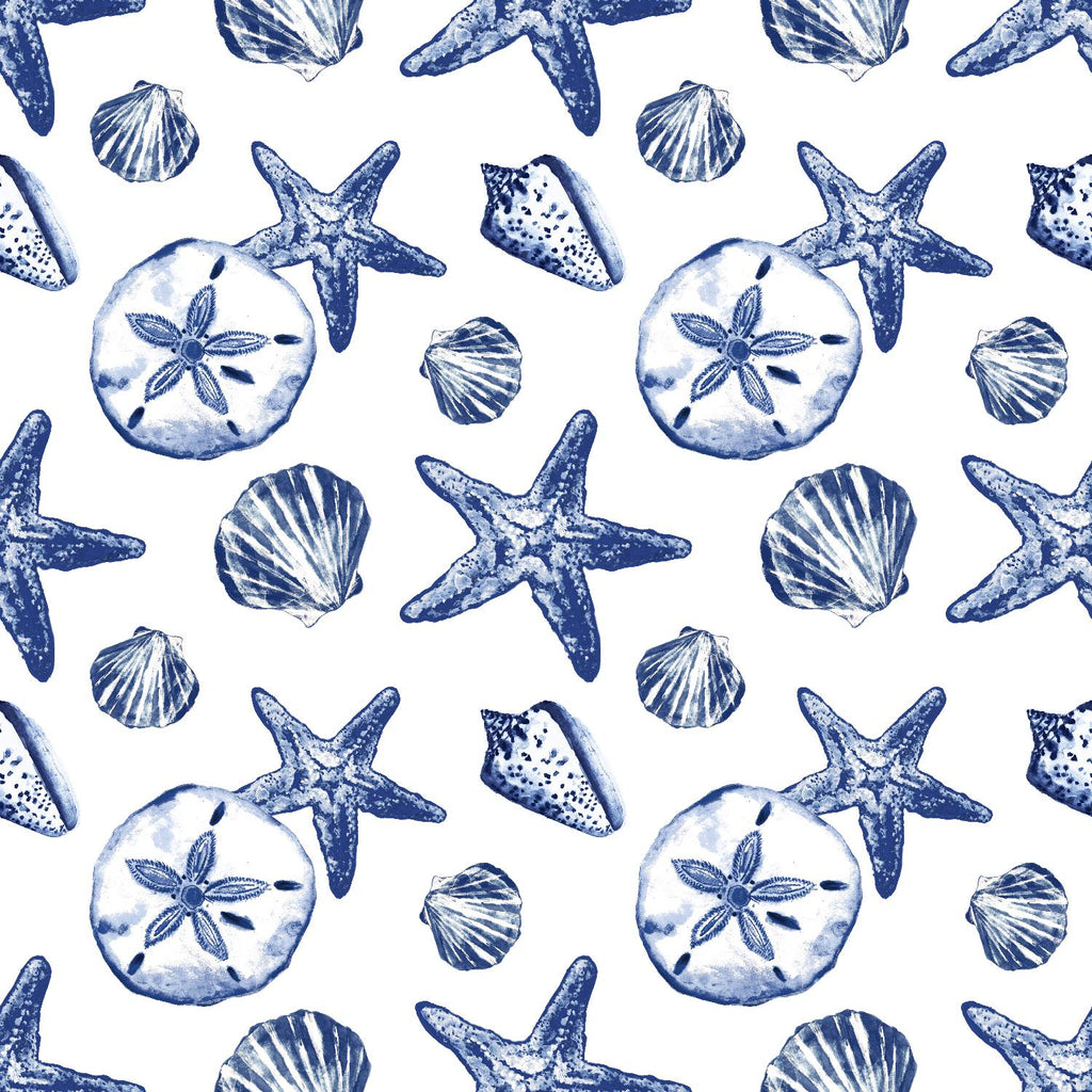 Deep Ocean Treasures White Pattern by Janice Gaynor on GIANT ART - coastal pattern