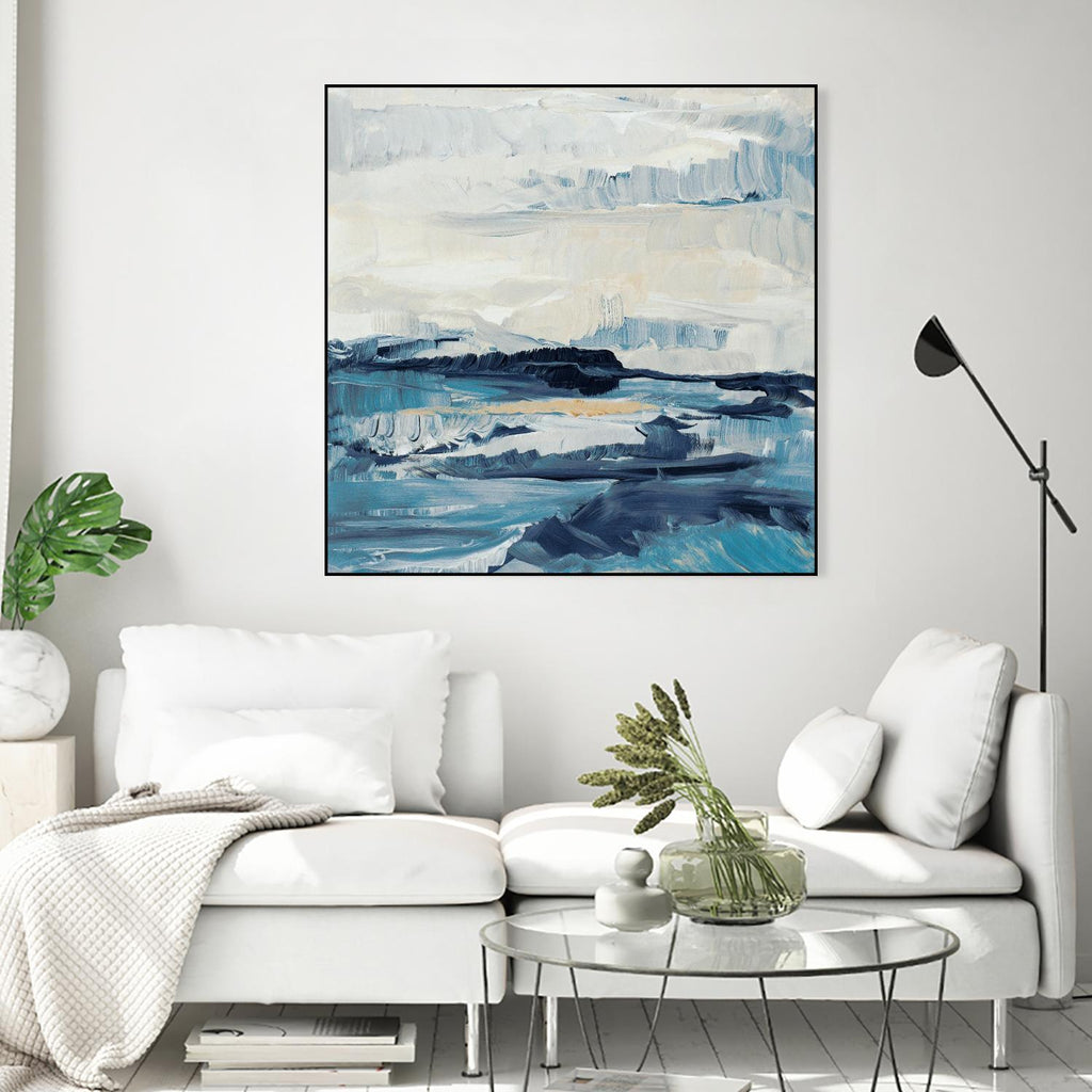 Freedom Of The Blue Sea I de Lanie Loreth sur GIANT ART - abstrait côtier