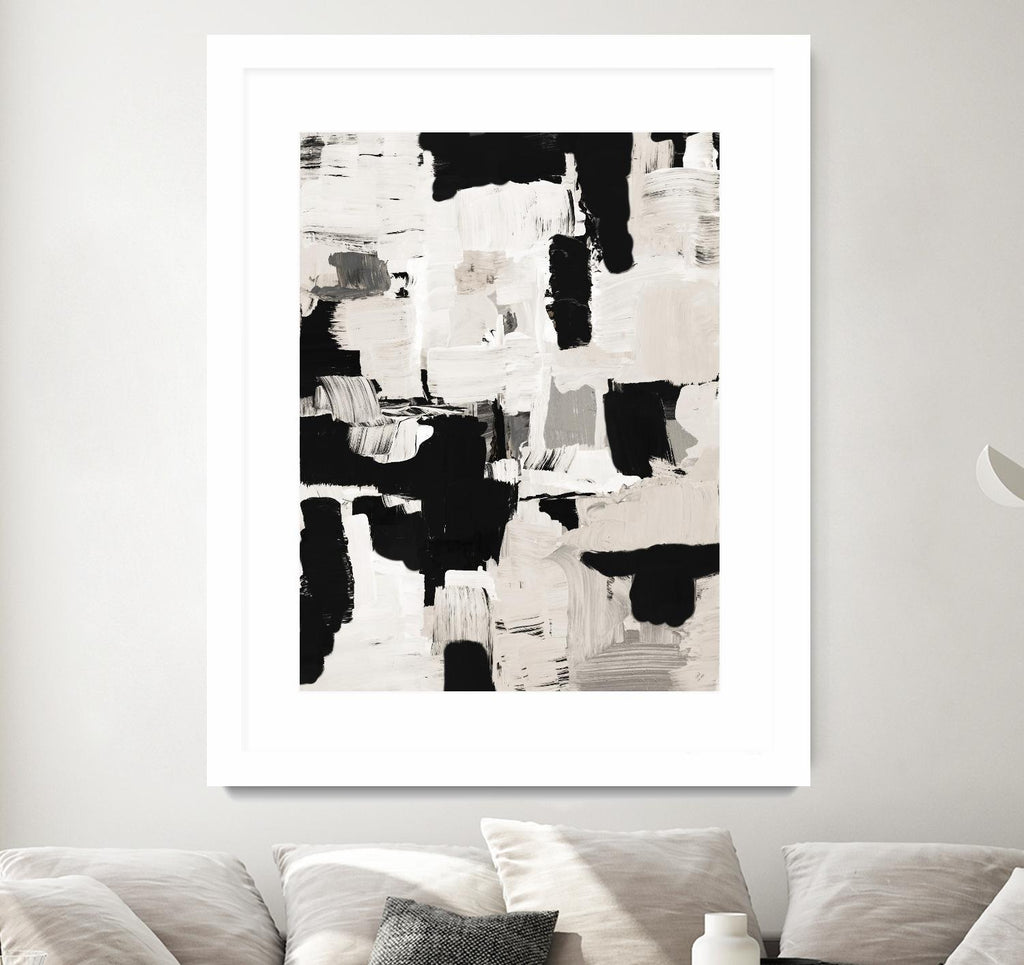 Night Peace Abstract de Lanie Loreth sur GIANT ART - beige noir & blanc blanc