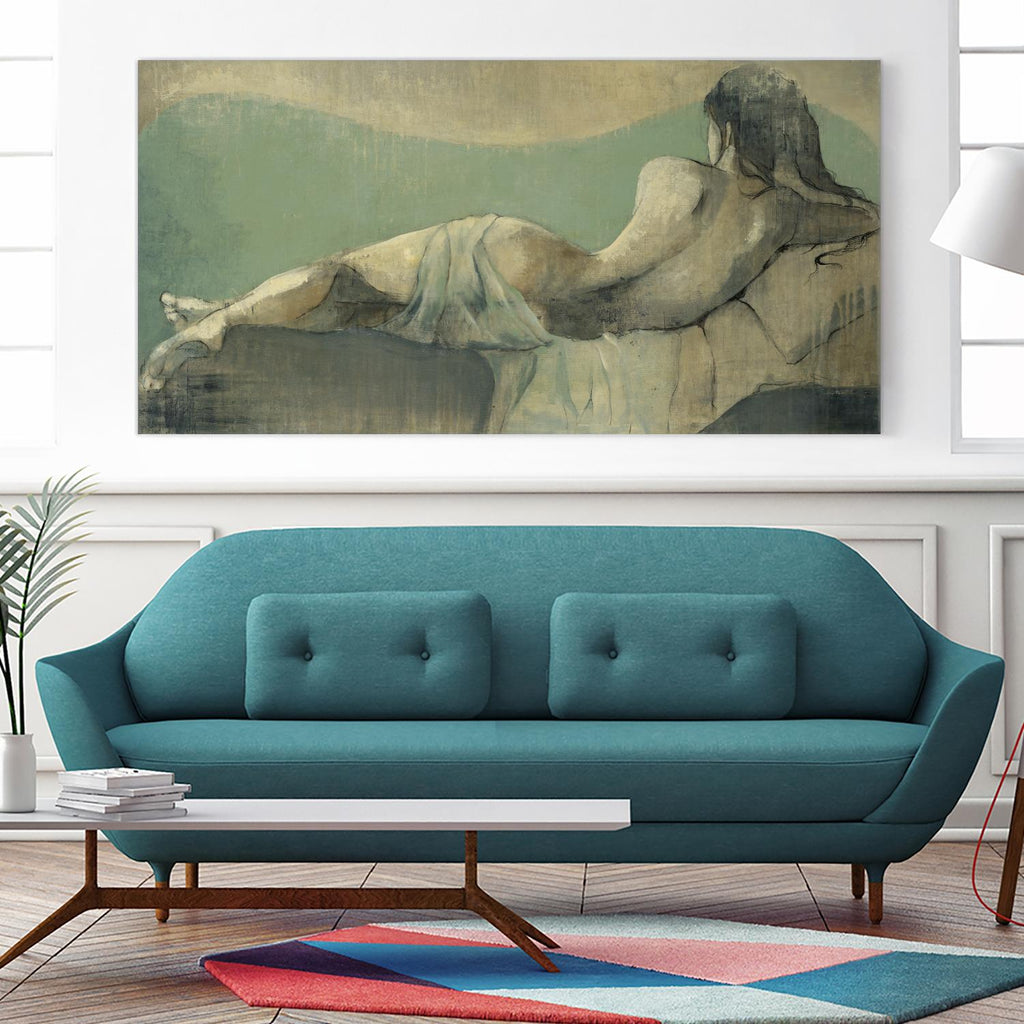 Lazy Afternoon by Liz Jardine on GIANT ART - greens, browns figurative