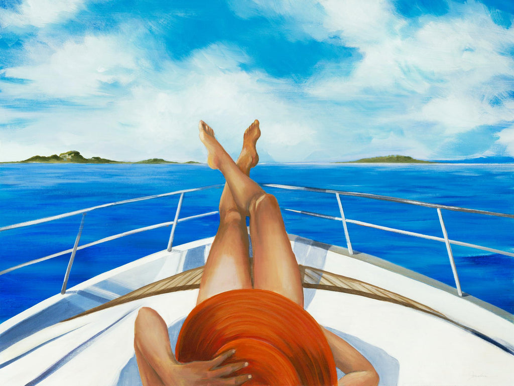 Off The Catalina Coast par Liz Jardine sur GIANT ART - blues bateau côtier