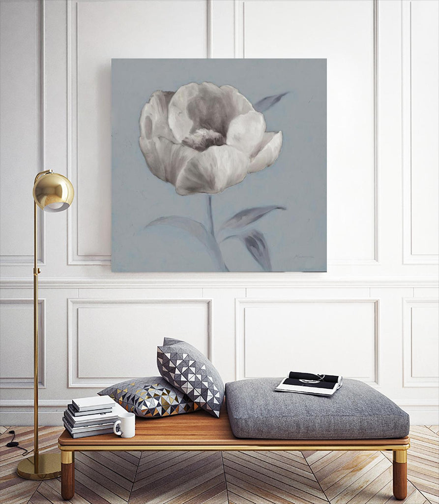 FLORAL SYMPOSIUM I par JUIANNE MARCOUX sur GIANT ART - bleu floral floral