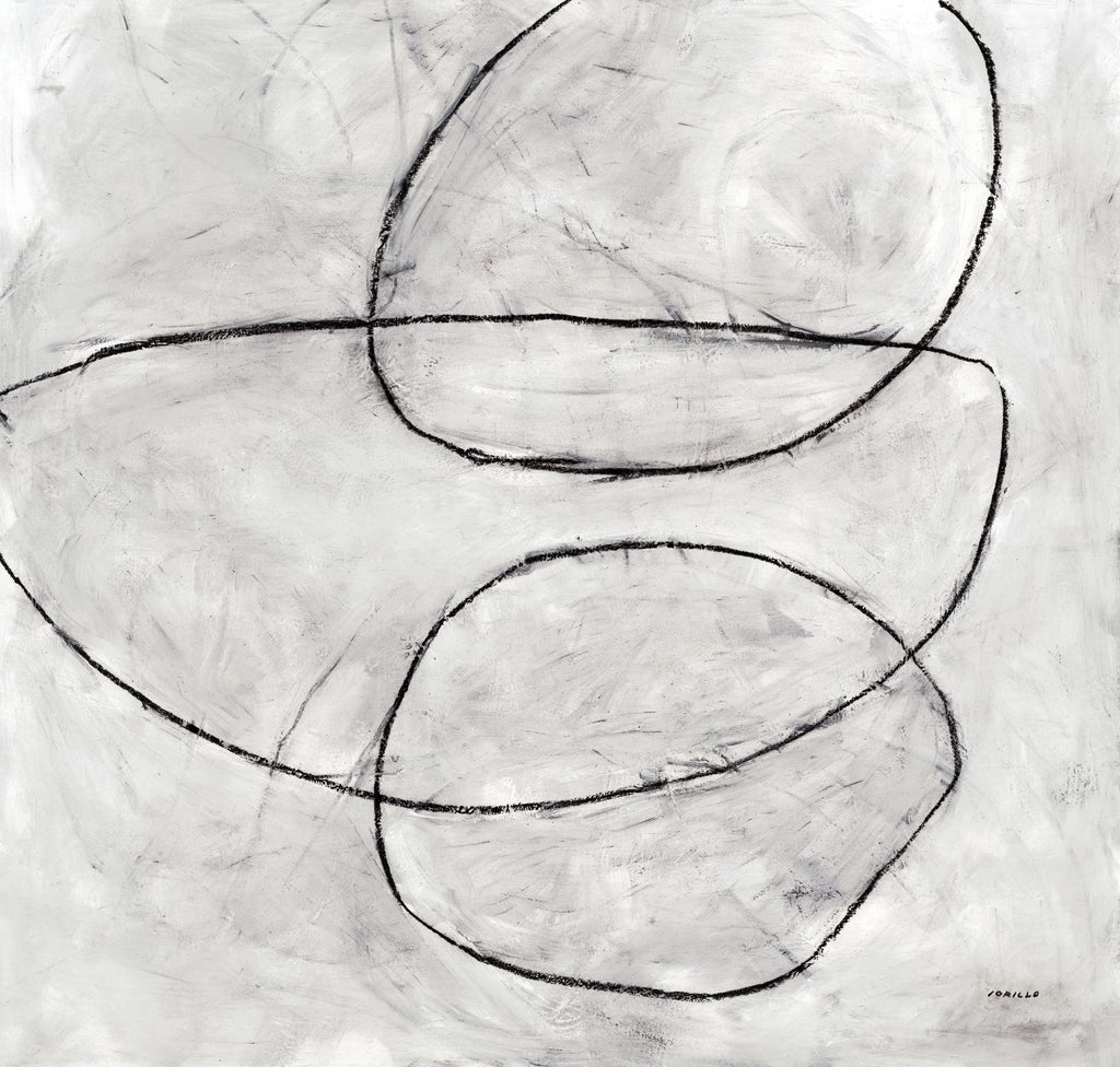 Balance Perspective de Jeff Iorillo sur GIANT ART - Blancs et crèmes, cercles géométriques abstraits.