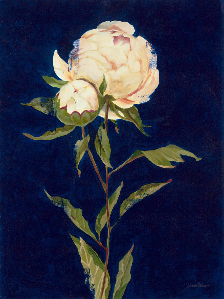 Pretty As A Peony II by Liz Jardine on GIANT ART - blues botanical peony