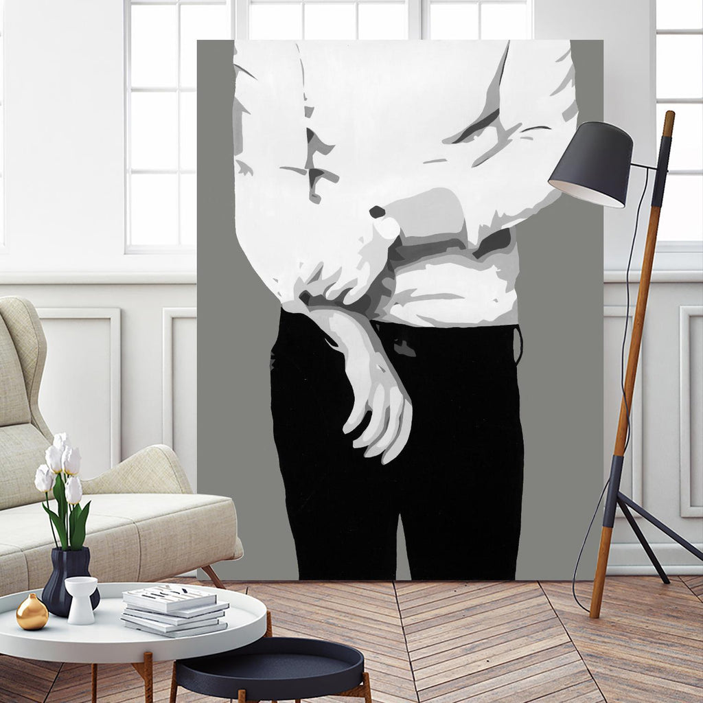 Mr.Right black and white par Beth Ann Lawson sur GIANT ART - pantalon noir blanc et noir blanc