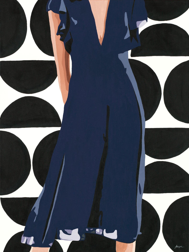 Mme Thing In Navy de Beth Ann Lawson sur GIANT ART - Femme figurative blues