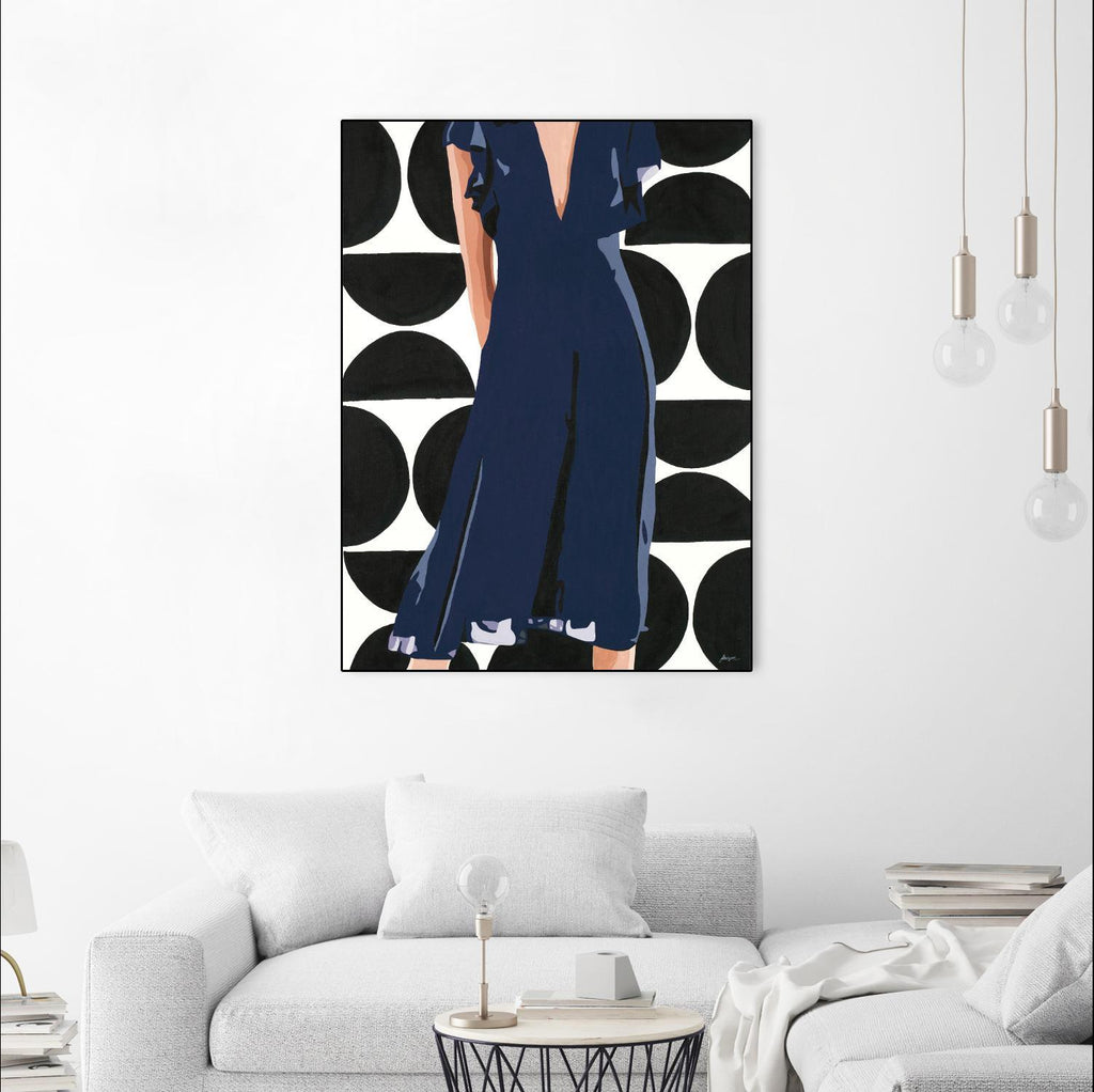 Ms. Thing In Navy by Beth Ann Lawson on GIANT ART - blues figurative woman