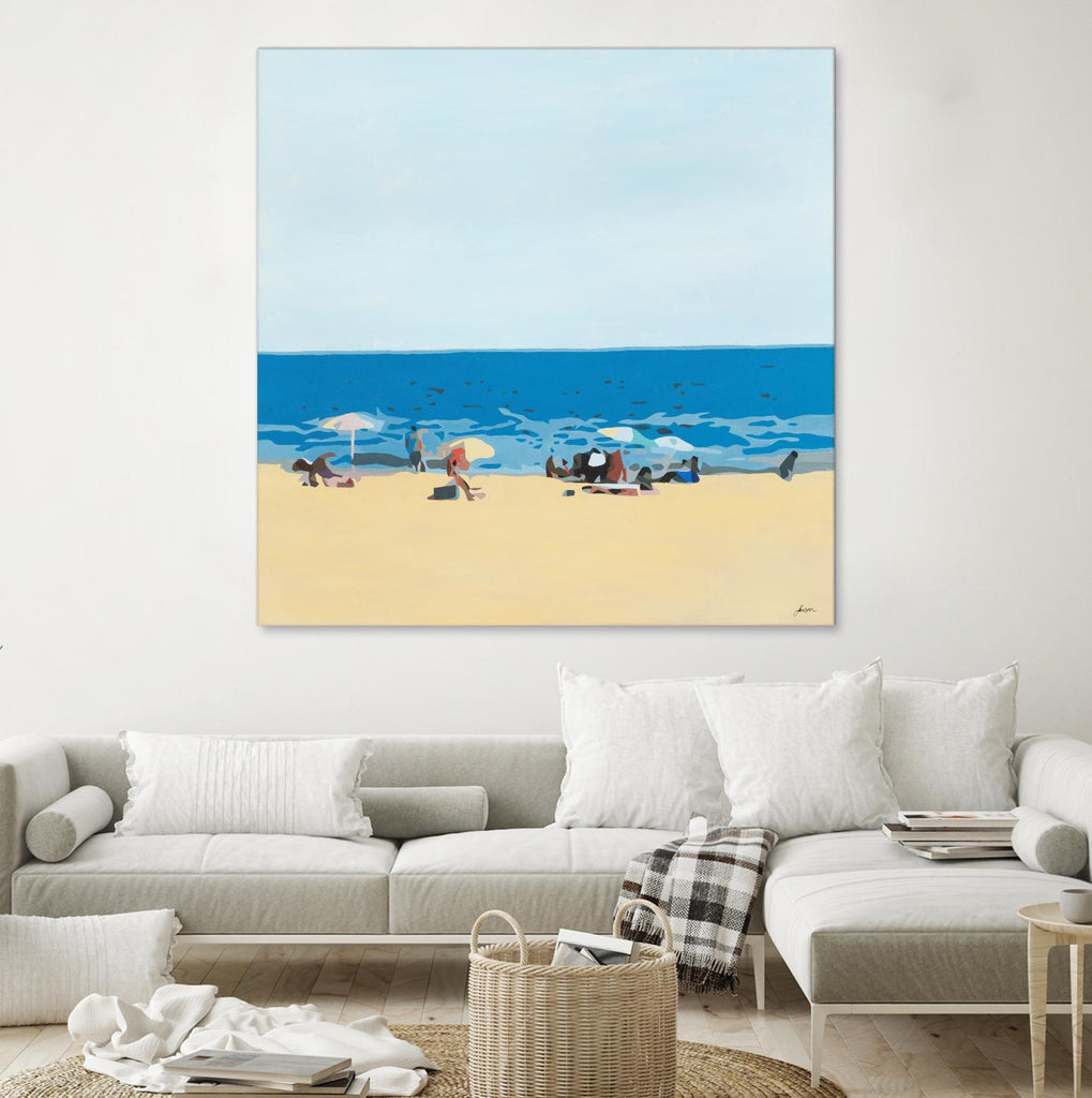 A Day At The Beach par Beth Ann Lawson sur GIANT ART - blues plage côtière