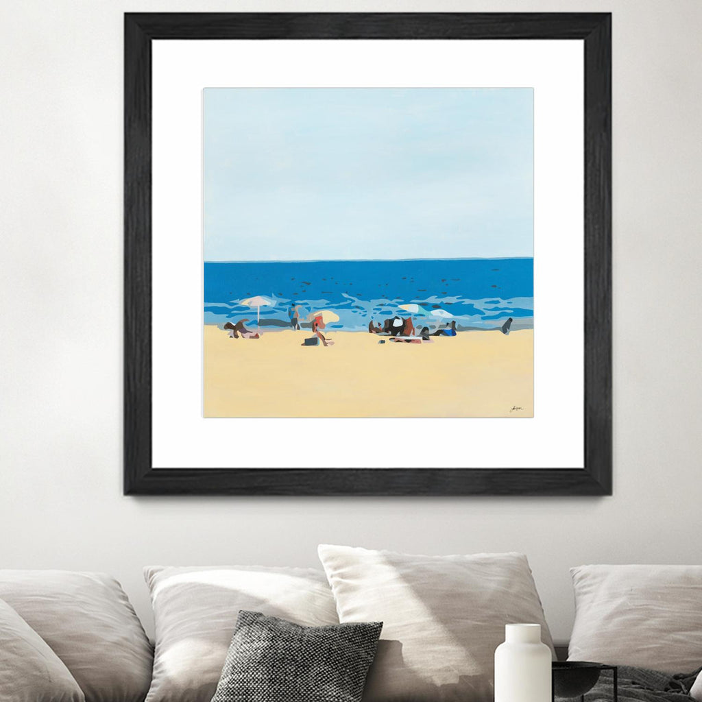A Day At The Beach par Beth Ann Lawson sur GIANT ART - blues plage côtière