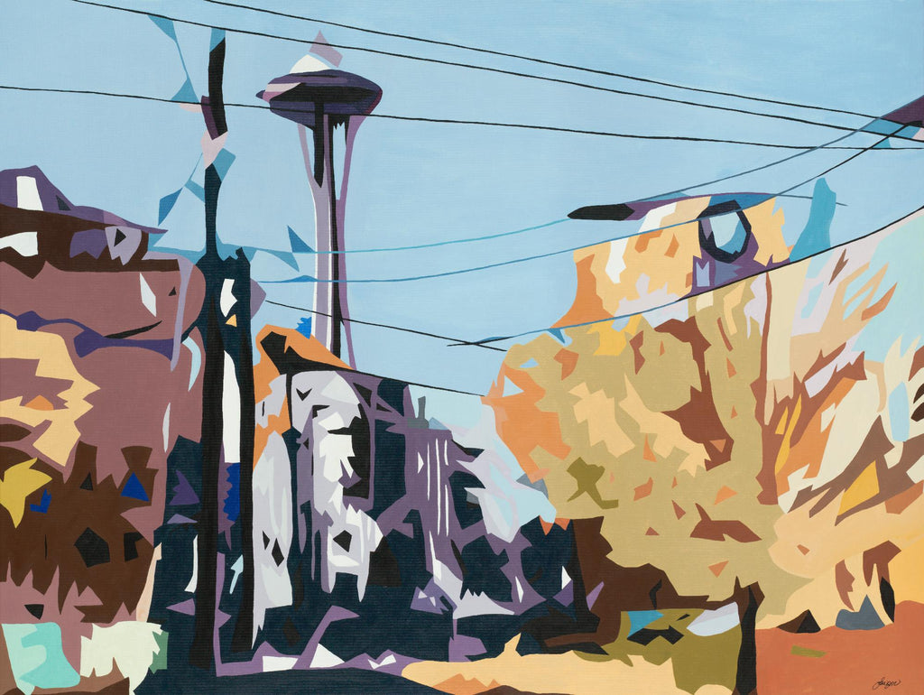 Eye Of The Needle de Beth Ann Lawson sur GIANT ART - blues paysages urbains espace aiguille