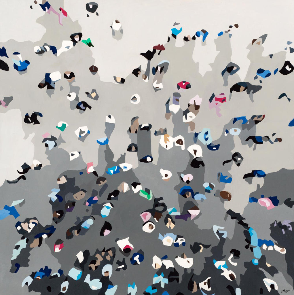 Crowd Sourcing par Beth Ann Lawson sur GIANT ART - foule figurative grise