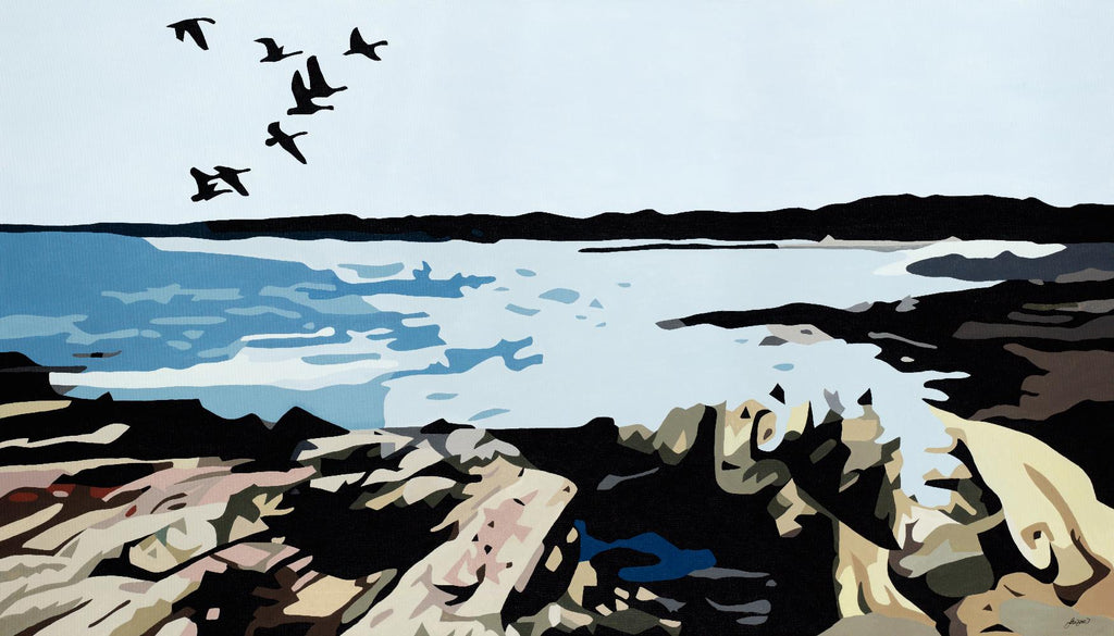 MAINE EVENT de Bethann Lawson sur GIANT ART - oiseaux côtiers bleus