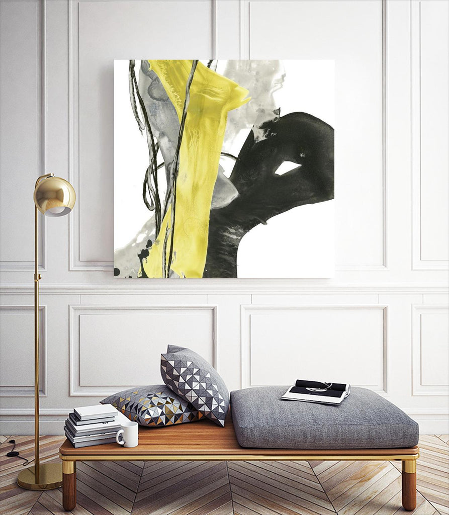 Citron Flux I de June Erica Vess sur GIANT ART - abstrait jaune