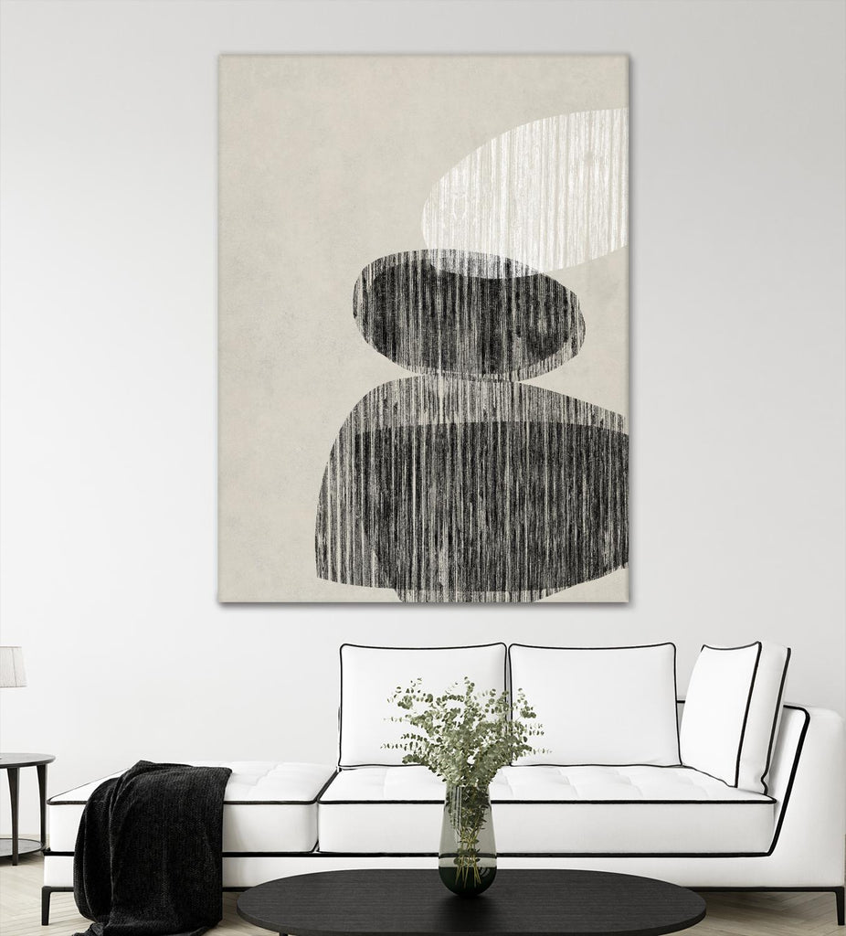 Nested II de Jennifer Goldberger sur GIANT ART - beige noir et blanc contemporain