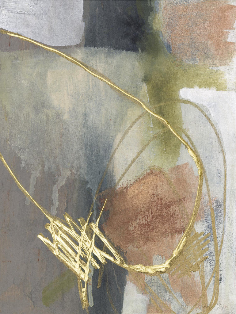 Boucles brûlées II de Jennifer Goldberger sur GIANT ART - or abstrait