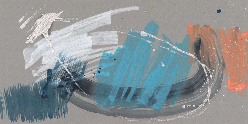 Whimsical Marks I par Jennifer Goldberger sur GIANT ART - abstrait bleu
