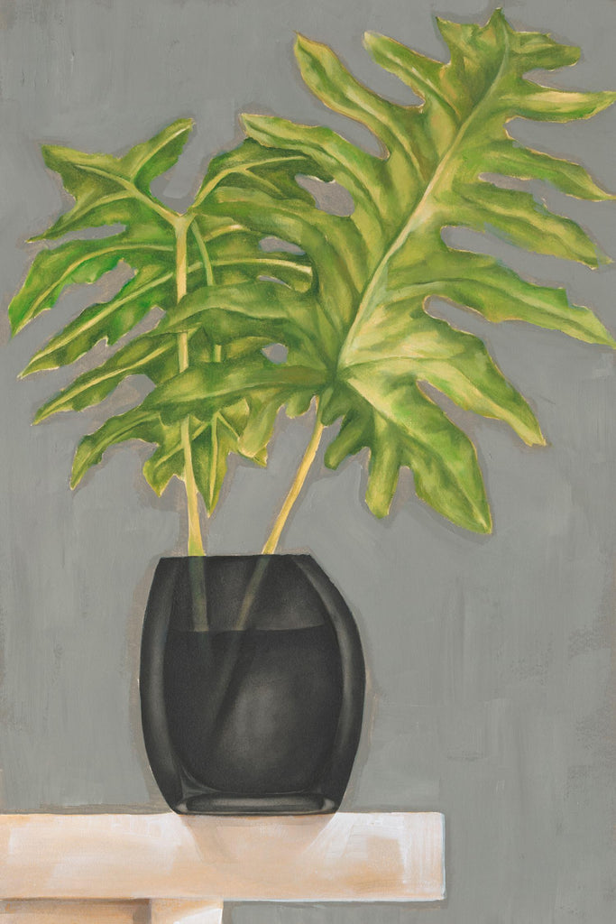 Fronde dans un vase II par Jennifer Goldberger sur GIANT ART - beige botanique nature