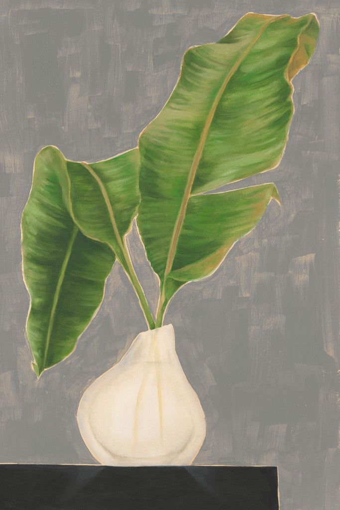 Fronde dans un vase III par Jennifer Goldberger sur GIANT ART - abstraction botanique beige 