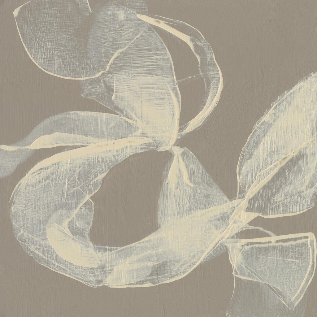 Ruban blanc sur beige II par Jennifer Goldberger sur GIANT ART - abstrait beige