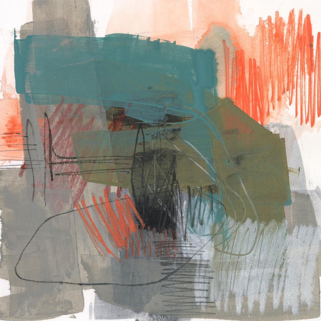 Central Fuse I de Jennifer Goldberger sur GIANT ART - abstrait orange