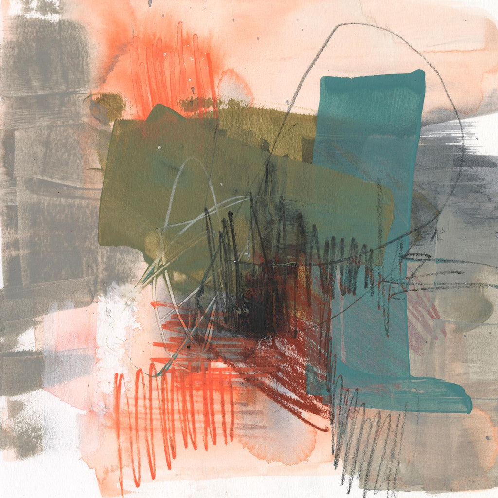 Central Fuse II de Jennifer Goldberger sur GIANT ART - orange abstrait 