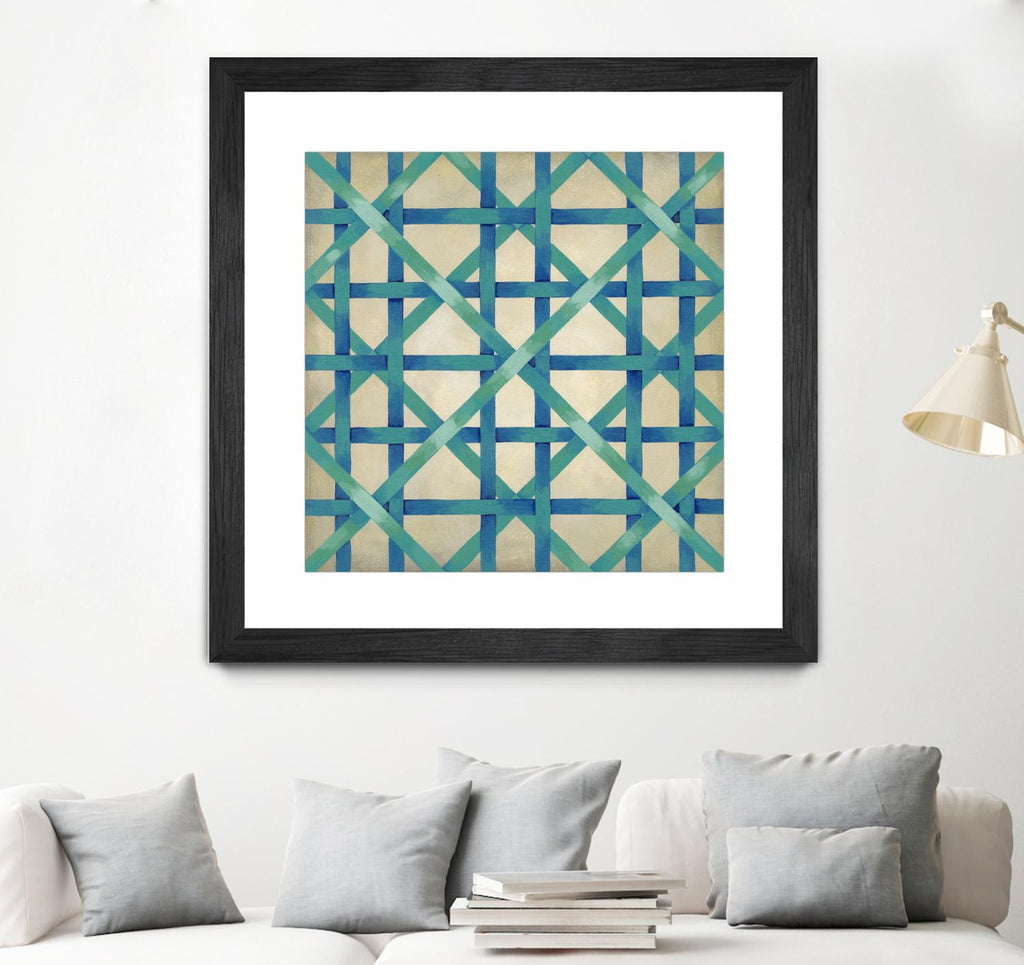Woven Symmetry I de Chariklia Zarris sur GIANT ART - motifs bleus